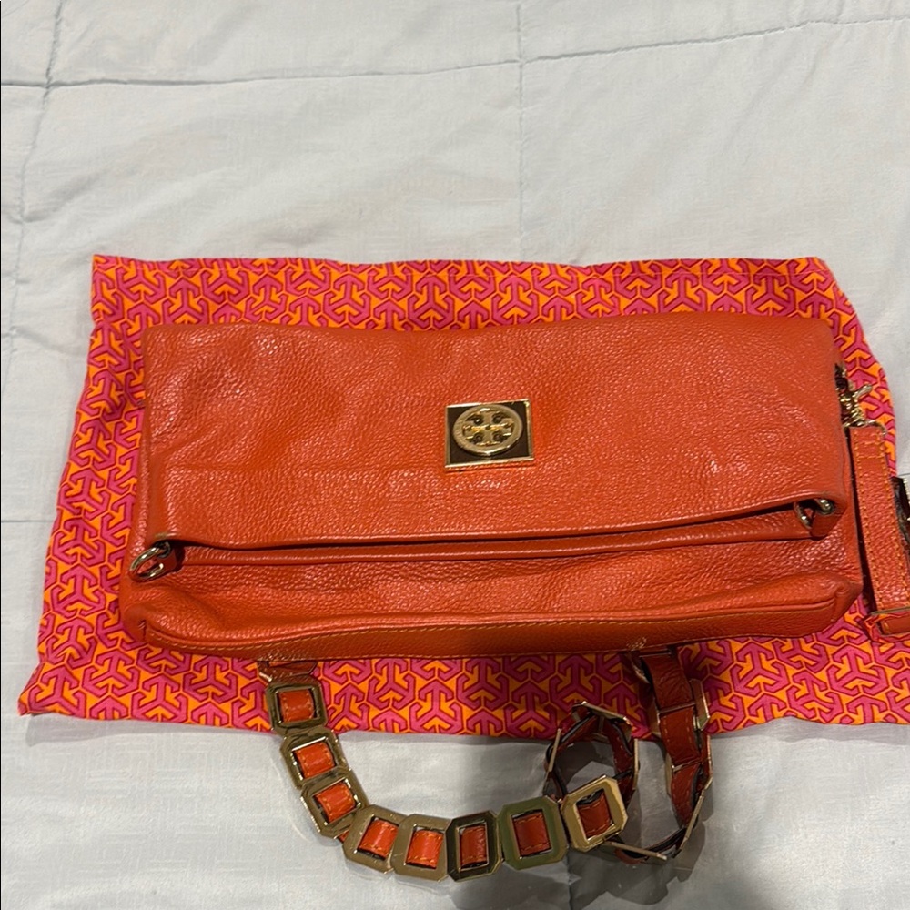 Tory Burch Orange Leather Crossbody Bag